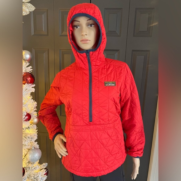 B7-11 - LL Bean Red Quilted Pullover Jacket - Picture 2 of 10